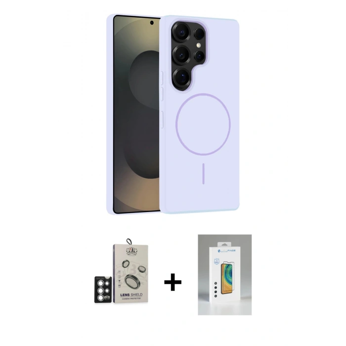 MARSİLYAN™- Galaxy S25 Ultra Kılıf Yankı Form Serisi - Şeffaf Polymer Nano Ekran Koruyucu + Bilvis Titan Kamera Lens - GS