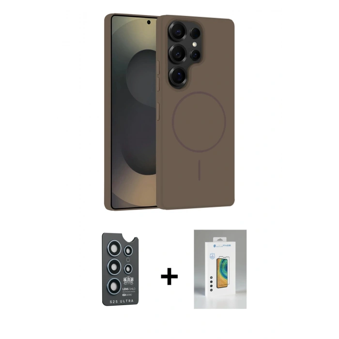 MARSİLYAN™- Galaxy S25 Ultra Kılıf Yankı Form Serisi - Şeffaf Polymer Nano Ekran Koruyucu + Bilvis Titan Kamera Lens - LT
