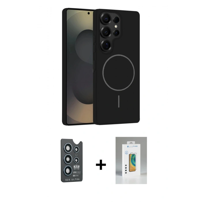 MARSİLYAN™- Galaxy S25 Ultra Kılıf Yankı Form Serisi - Şeffaf Polymer Nano Ekran Koruyucu + Bilvis Titan Kamera Lens - LT