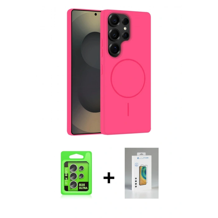 MARSİLYAN™- Galaxy S25 Ultra Kılıf Yankı Form Serisi - Şeffaf Polymer Nano Ekran Koruyucu + Raze Metal Kamera Lens - NLGY