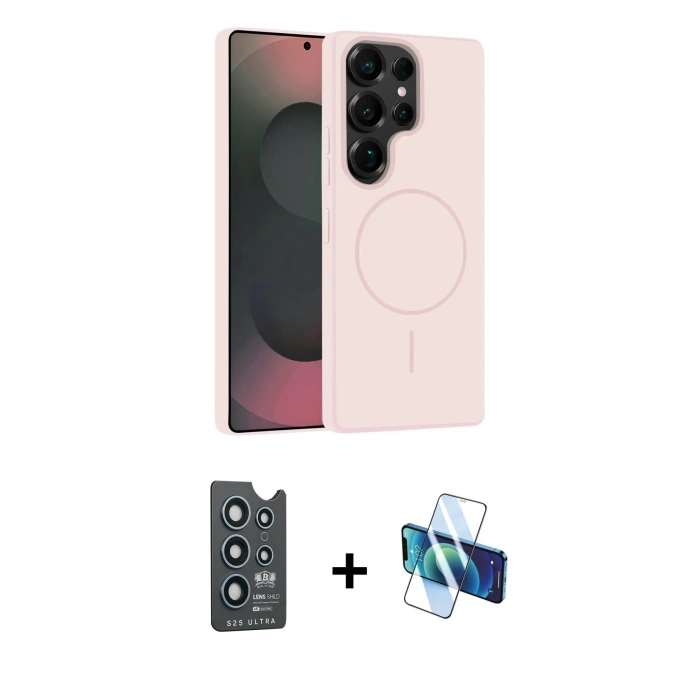 MARSİLYAN™- Galaxy S25 Ultra Kılıf Yankı Form Serisi - Siyah 3D Antistatik Seramik Nano Ekran Koruyucu + Bilvis Titan Kamera Lens - LT