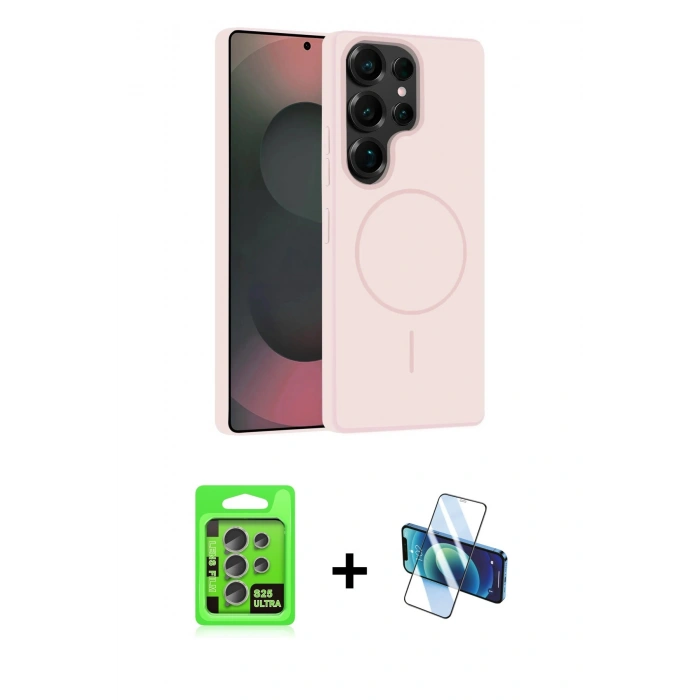 MARSİLYAN™- Galaxy S25 Ultra Kılıf Yankı Form Serisi - Siyah 3D Antistatik Seramik Nano Ekran Koruyucu + Raze Metal Kamera Lens - NLGY