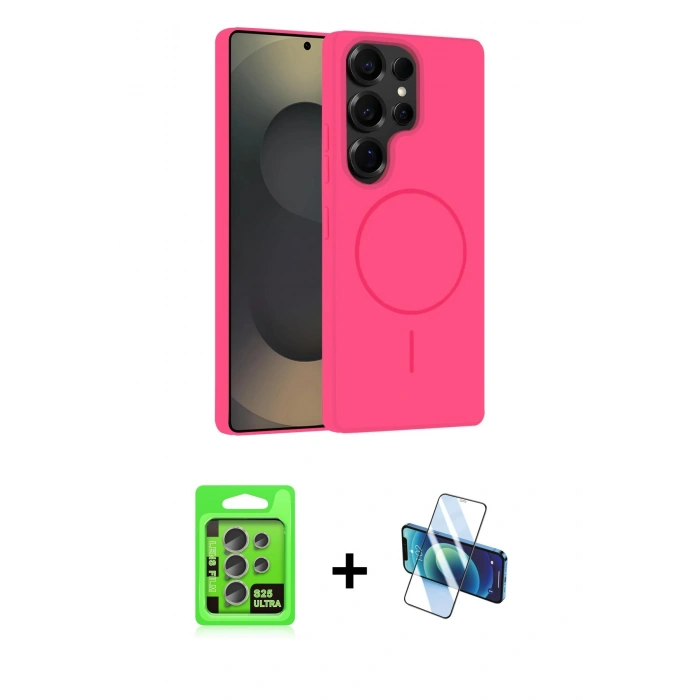 MARSİLYAN™- Galaxy S25 Ultra Kılıf Yankı Form Serisi - Siyah 3D Antistatik Seramik Nano Ekran Koruyucu + Raze Metal Kamera Lens - NLGY