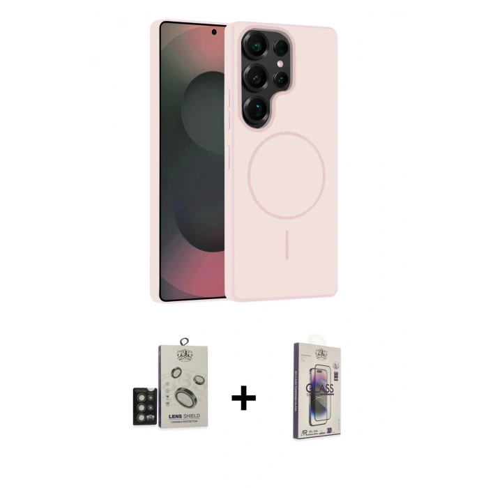 MARSİLYAN™- Galaxy S25 Ultra Kılıf Yankı Form Serisi - Siyah Bilvis 3D Cam Ekran Koruyucu + Bilvis Titan Kamera Lens - TNGI