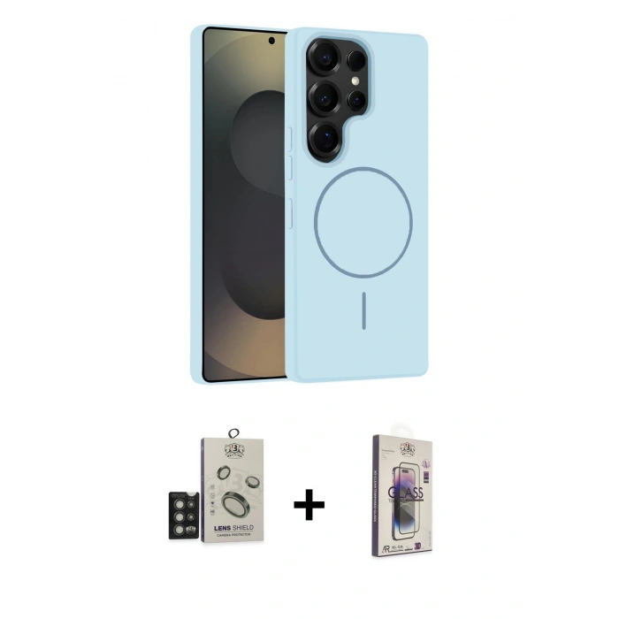 MARSİLYAN™- Galaxy S25 Ultra Kılıf Yankı Form Serisi - Siyah Bilvis 3D Cam Ekran Koruyucu + Bilvis Titan Kamera Lens - TNGI