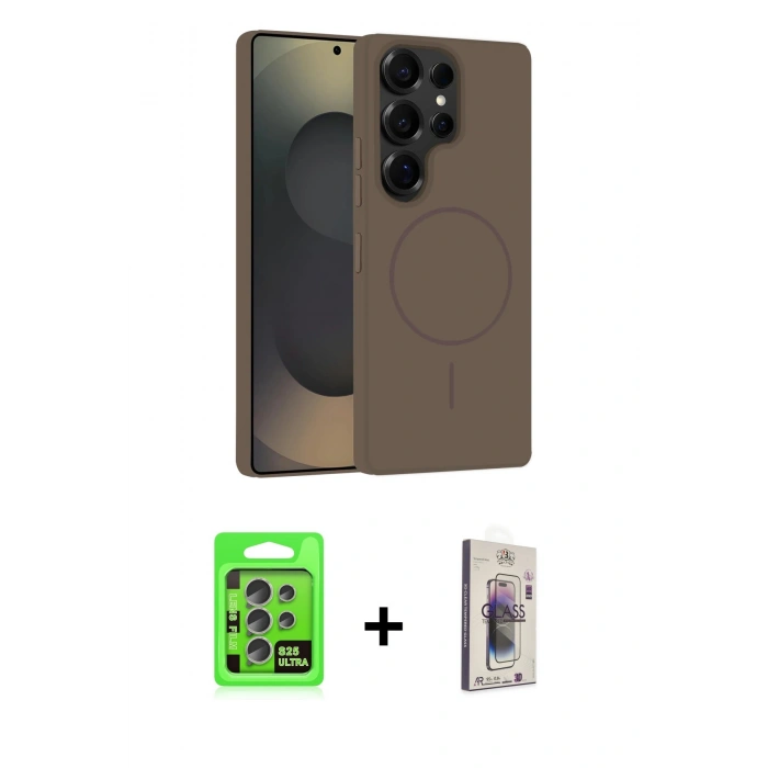 MARSİLYAN™- Galaxy S25 Ultra Kılıf Yankı Form Serisi - Siyah Bilvis 3D Cam Ekran Koruyucu + Raze Metal Kamera Lens - NLGY