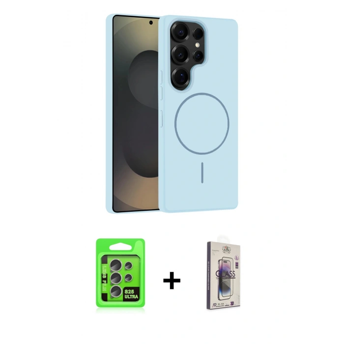 MARSİLYAN™- Galaxy S25 Ultra Kılıf Yankı Form Serisi - Siyah Bilvis 3D Cam Ekran Koruyucu + Raze Metal Kamera Lens - NLGY
