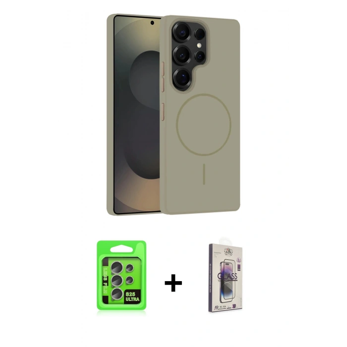 MARSİLYAN™- Galaxy S25 Ultra Kılıf Yankı Form Serisi - Siyah Bilvis 3D Cam Ekran Koruyucu + Raze Metal Kamera Lens - NLGY