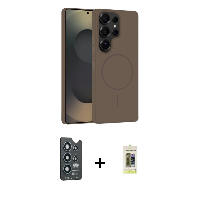 MARSİLYAN™- Galaxy S25 Ultra Kılıf Yankı Form Serisi - Siyah Joko Magic 5D Hayalet Cam + Bilvis Titan Kamera Lens - LT