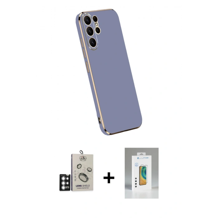 MARSİLYAN™- Galaxy S25 Ultra Kılıf Yankı Serisi - Şeffaf Polymer Nano Ekran Koruyucu + Bilvis Titan Kamera Lens - GS