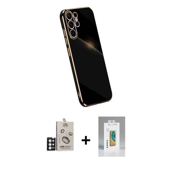 MARSİLYAN™- Galaxy S25 Ultra Kılıf Yankı Serisi - Şeffaf Polymer Nano Ekran Koruyucu + Bilvis Titan Kamera Lens - GS