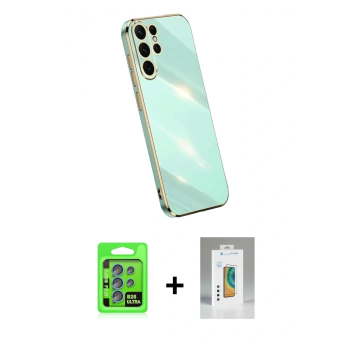 MARSİLYAN™- Galaxy S25 Ultra Kılıf Yankı Serisi - Şeffaf Polymer Nano Ekran Koruyucu + Raze Metal Kamera Lens - MI