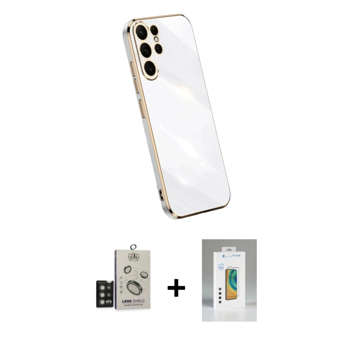 MARSİLYAN™- Galaxy S25 Ultra Kılıf Yankı Serisi - Şeffaf Polymer Nano Ekran Koruyucu + Bilvis Titan Kamera Lens - TNGI