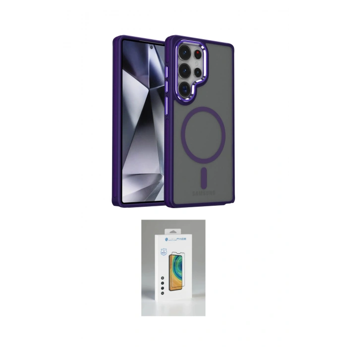 MARSİLYAN™- Galaxy S25 Ultra Kılıf Yörünge Klasik - Şeffaf Polymer Nano Ekran Koruyucu
