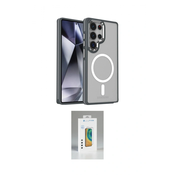 MARSİLYAN™- Galaxy S25 Ultra Kılıf Yörünge Klasik - Şeffaf Polymer Nano Ekran Koruyucu