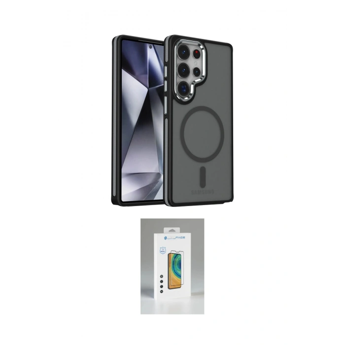 MARSİLYAN™- Galaxy S25 Ultra Kılıf Yörünge Klasik - Şeffaf Polymer Nano Ekran Koruyucu