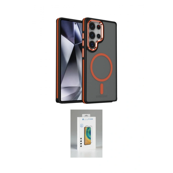 MARSİLYAN™- Galaxy S25 Ultra Kılıf Yörünge Klasik - Şeffaf Polymer Nano Ekran Koruyucu