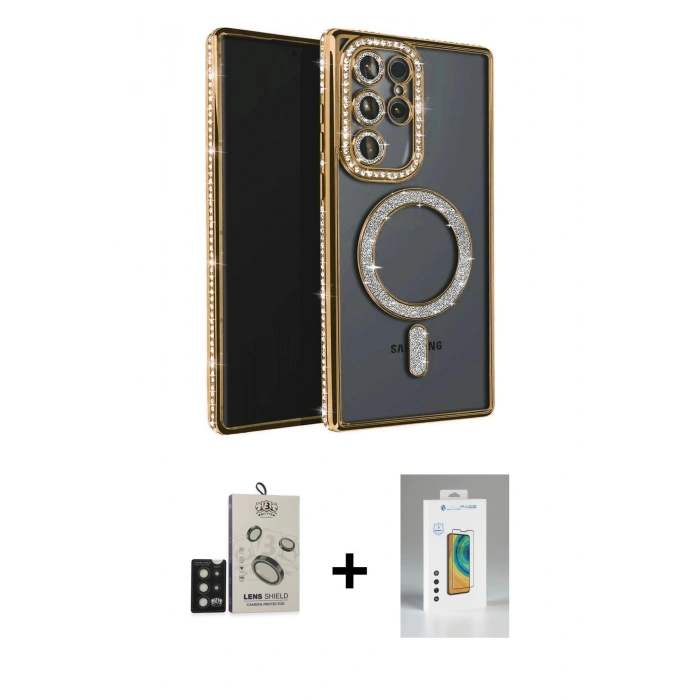 MARSİLYAN™- Galaxy S25 Ultra Kılıf Zirve Doku Prime - Şeffaf Polymer Nano Ekran Koruyucu + Bilvis Titan Kamera Lens - SH