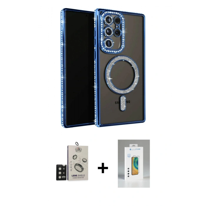 MARSİLYAN™- Galaxy S25 Ultra Kılıf Zirve Doku Prime - Şeffaf Polymer Nano Ekran Koruyucu + Bilvis Titan Kamera Lens - SH