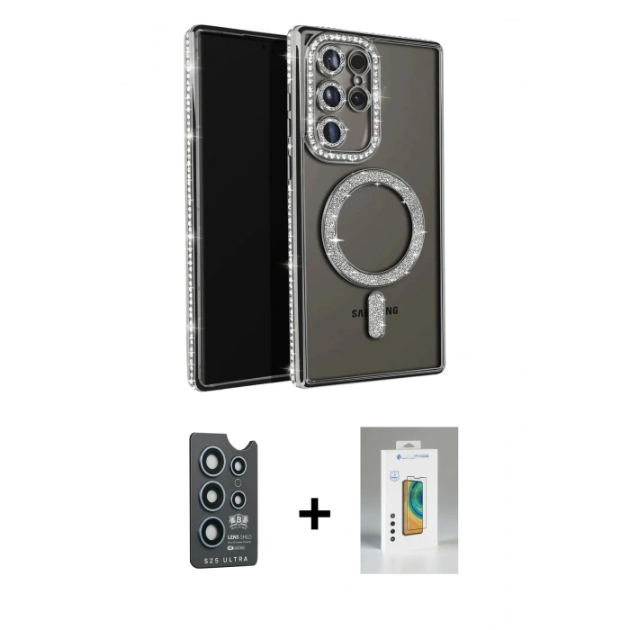 MARSİLYAN™- Galaxy S25 Ultra Kılıf Zirve Doku Prime - Şeffaf Polymer Nano Ekran Koruyucu + Bilvis Titan Kamera Lens - LT