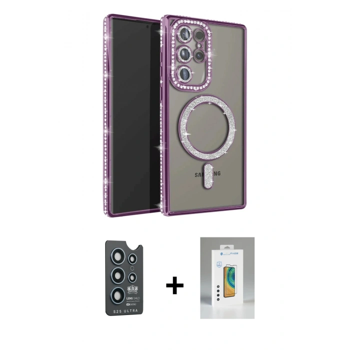 MARSİLYAN™- Galaxy S25 Ultra Kılıf Zirve Doku Prime - Şeffaf Polymer Nano Ekran Koruyucu + Bilvis Titan Kamera Lens - LT