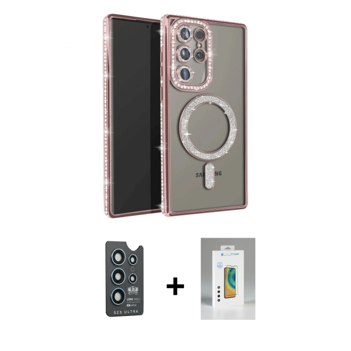MARSİLYAN™- Galaxy S25 Ultra Kılıf Zirve Doku Prime - Şeffaf Polymer Nano Ekran Koruyucu + Bilvis Titan Kamera Lens - LT