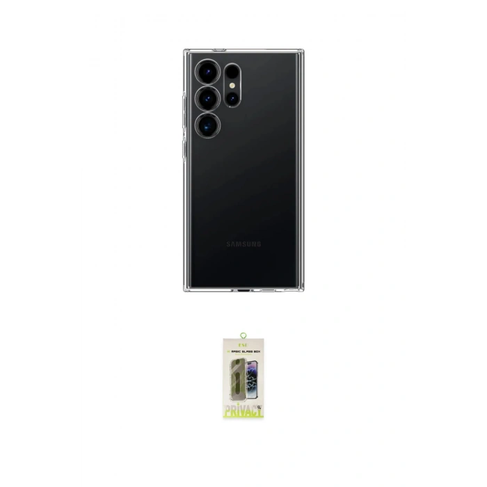 MARSİLYAN™- Galaxy S25 Ultra Kılıf Zirve Doku - Siyah Joko Magic 5D Hayalet Cam