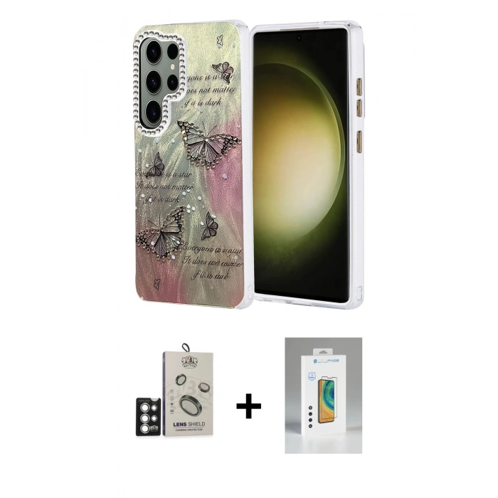 MARSİLYAN™- Galaxy S25 Ultra Kılıf Zirve Modern Prime - Şeffaf Polymer Nano Ekran Koruyucu + Bilvis Titan Kamera Lens - GS