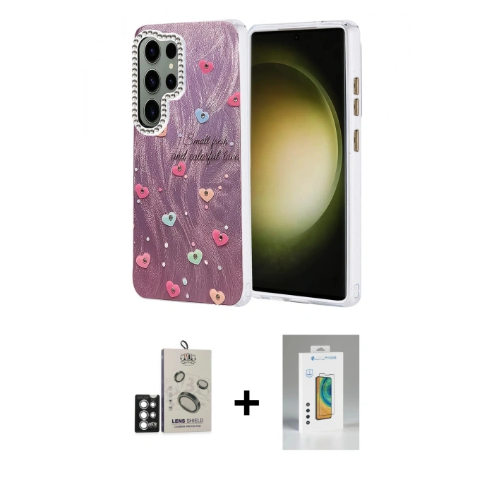 MARSİLYAN™- Galaxy S25 Ultra Kılıf Zirve Modern Prime - Şeffaf Polymer Nano Ekran Koruyucu + Bilvis Titan Kamera Lens - GS