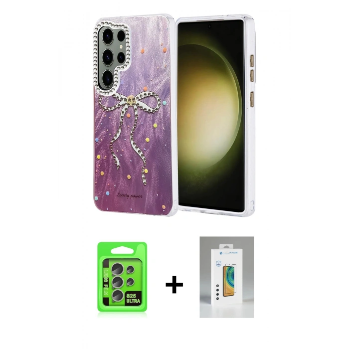 MARSİLYAN™- Galaxy S25 Ultra Kılıf Zirve Modern Prime - Şeffaf Polymer Nano Ekran Koruyucu + Raze Metal Kamera Lens - NLGY