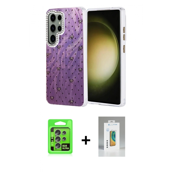 MARSİLYAN™- Galaxy S25 Ultra Kılıf Zirve Modern Prime - Şeffaf Polymer Nano Ekran Koruyucu + Raze Metal Kamera Lens - NLGY