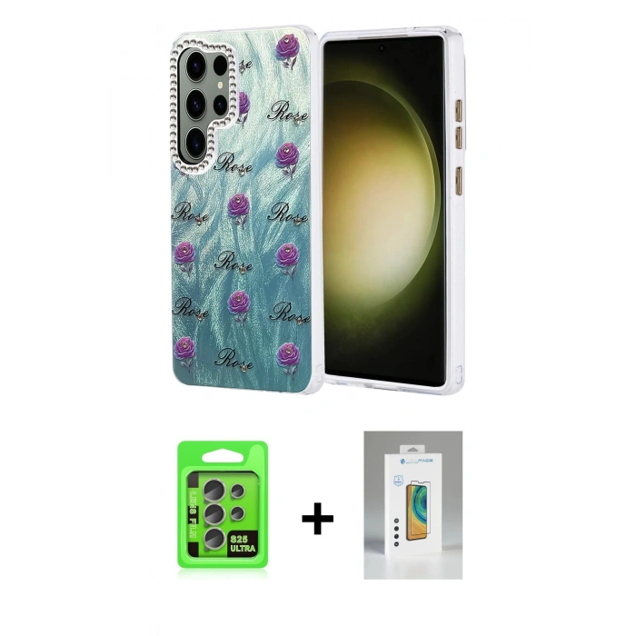 MARSİLYAN™- Galaxy S25 Ultra Kılıf Zirve Modern Prime - Şeffaf Polymer Nano Ekran Koruyucu + Raze Metal Kamera Lens - NLGY
