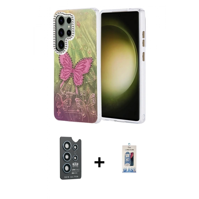 MARSİLYAN™- Galaxy S25 Ultra Kılıf Zirve Modern Prime - Siyah Joko Magic 5D Cam + Bilvis Titan Kamera Lens - LT