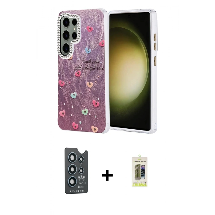 MARSİLYAN™- Galaxy S25 Ultra Kılıf Zirve Modern Prime - Siyah Joko Magic 5D Hayalet Cam + Bilvis Titan Kamera Lens - LT