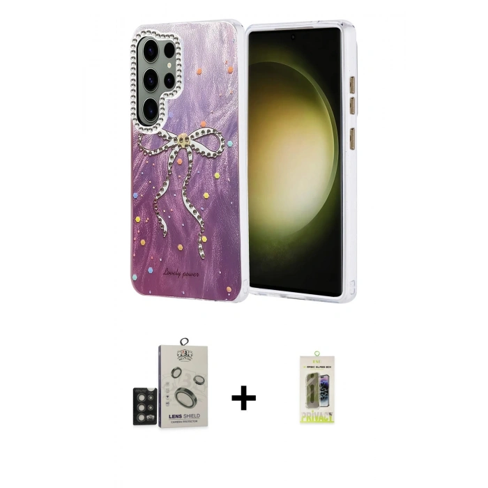 MARSİLYAN™- Galaxy S25 Ultra Kılıf Zirve Modern Prime - Siyah Joko Magic 5D Hayalet Cam + Bilvis Titan Kamera Lens - TNGI