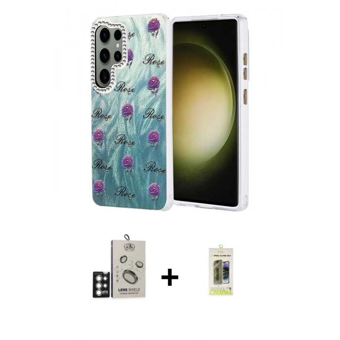 MARSİLYAN™- Galaxy S25 Ultra Kılıf Zirve Modern Prime - Siyah Joko Magic 5D Hayalet Cam + Bilvis Titan Kamera Lens - GS