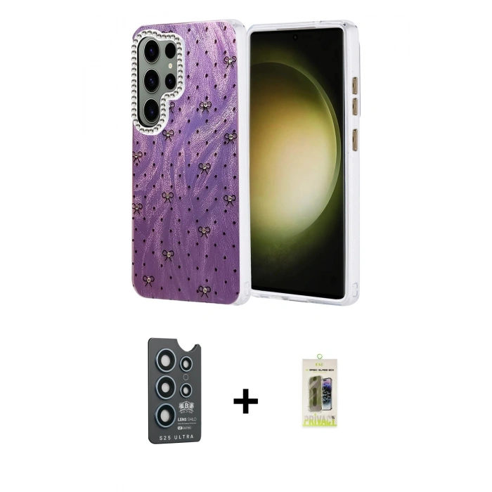 MARSİLYAN™- Galaxy S25 Ultra Kılıf Zirve Modern Prime - Siyah Joko Magic 5D Hayalet Cam + Bilvis Titan Kamera Lens - LT