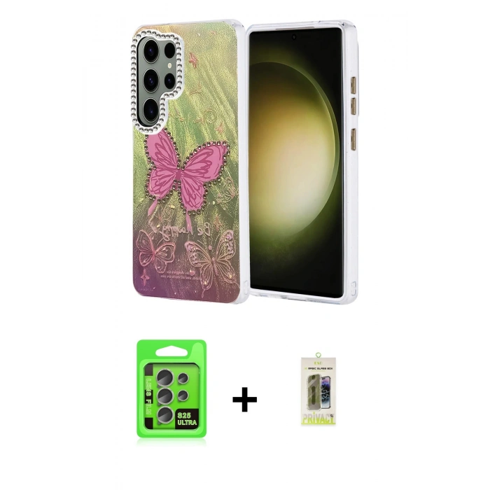 MARSİLYAN™- Galaxy S25 Ultra Kılıf Zirve Modern Prime - Siyah Joko Magic 5D Hayalet Cam + Raze Metal Kamera Lens - NLGY