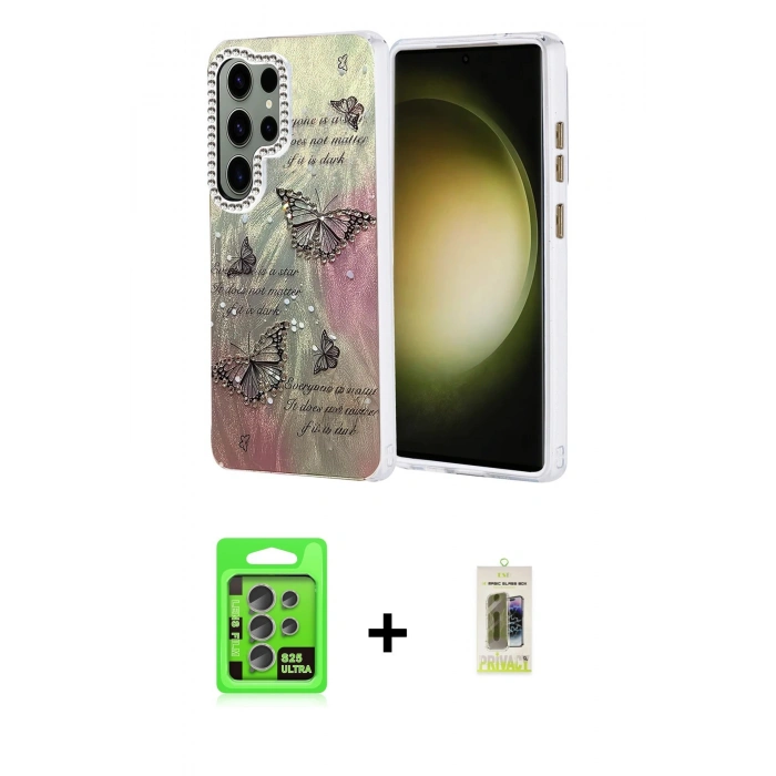 MARSİLYAN™- Galaxy S25 Ultra Kılıf Zirve Modern Prime - Siyah Joko Magic 5D Hayalet Cam + Raze Metal Kamera Lens - NLGY