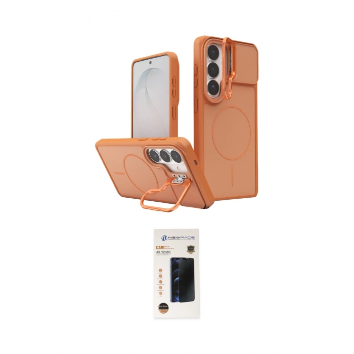 MARSİLYAN™- Galaxy S26 Kılıf İz Modern Prime - Siyah 3D Antistatik Hayalet Cam Ekran Koruyucu