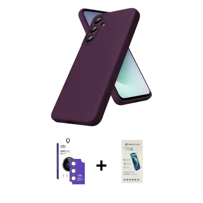 MARSİLYAN™- Galaxy S26 Kılıf Kozmos Yansıma Özel Seri - Şeffaf Pasifik Cam Ekran Koruyucu + Bilvis Titan Kamera Lens - PE