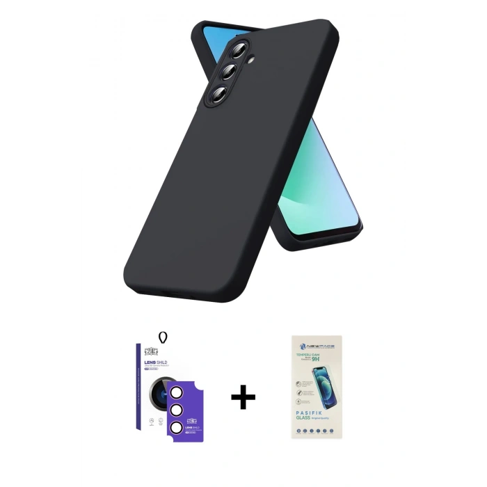 MARSİLYAN™- Galaxy S26 Kılıf Kozmos Yansıma Özel Seri - Şeffaf Pasifik Cam Ekran Koruyucu + Bilvis Titan Kamera Lens - PE