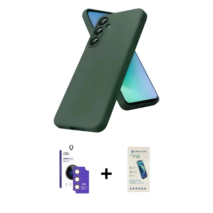MARSİLYAN™- Galaxy S26 Kılıf Kozmos Yansıma Özel Seri - Şeffaf Pasifik Cam Ekran Koruyucu + Bilvis Titan Kamera Lens - PE