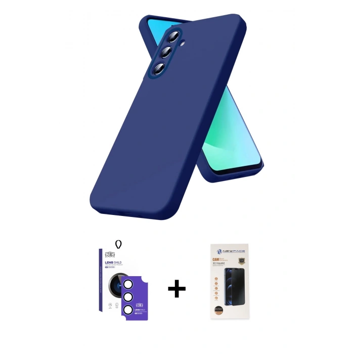 MARSİLYAN™- Galaxy S26 Kılıf Kozmos Yansıma Özel Seri - Siyah 3D Antistatik Hayalet Cam Ekran Koruyucu + Bilvis Titan Kamera Lens - MI
