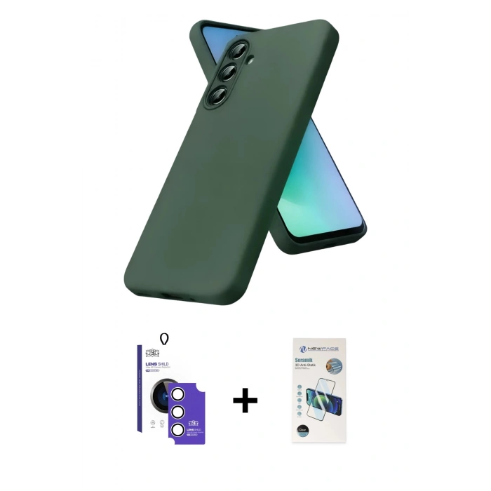 MARSİLYAN™- Galaxy S26 Kılıf Kozmos Yansıma Özel Seri - Siyah 3D Antistatik Seramik Nano Ekran Koruyucu + Bilvis Titan Kamera Lens - GS
