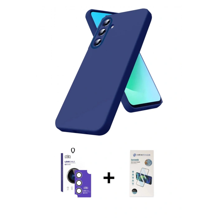 MARSİLYAN™- Galaxy S26 Kılıf Kozmos Yansıma Özel Seri - Siyah 3D Antistatik Seramik Nano Ekran Koruyucu + Bilvis Titan Kamera Lens - GS