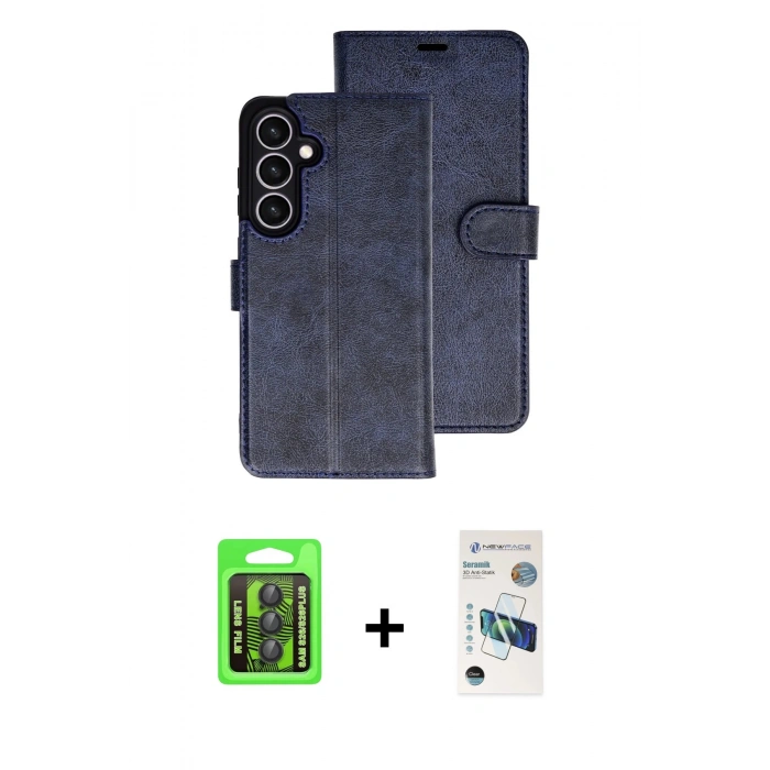 MARSİLYAN™- Galaxy S26 Kılıf Siluet Işık Serisi - Siyah 3D Antistatik Seramik Nano Ekran Koruyucu + Raze Metal Kamera Lens - SH