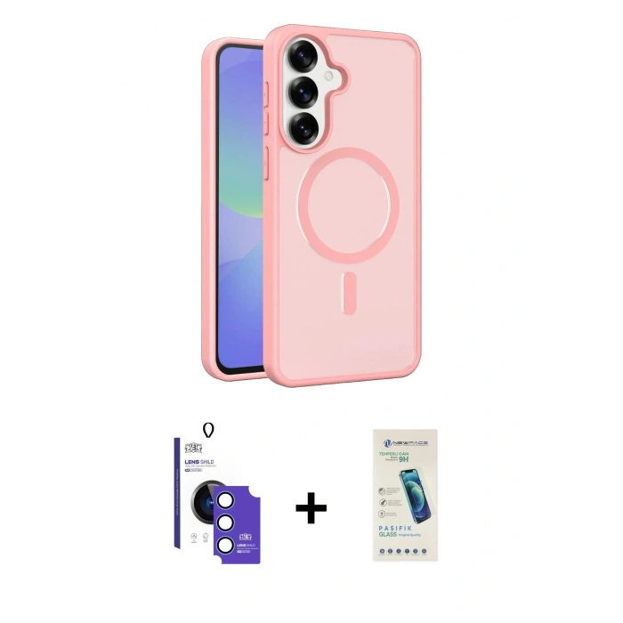 MARSİLYAN™- Galaxy S26 Kılıf Siluet Minimal Prime - Şeffaf Pasifik Cam Ekran Koruyucu + Bilvis Titan Kamera Lens - MI
