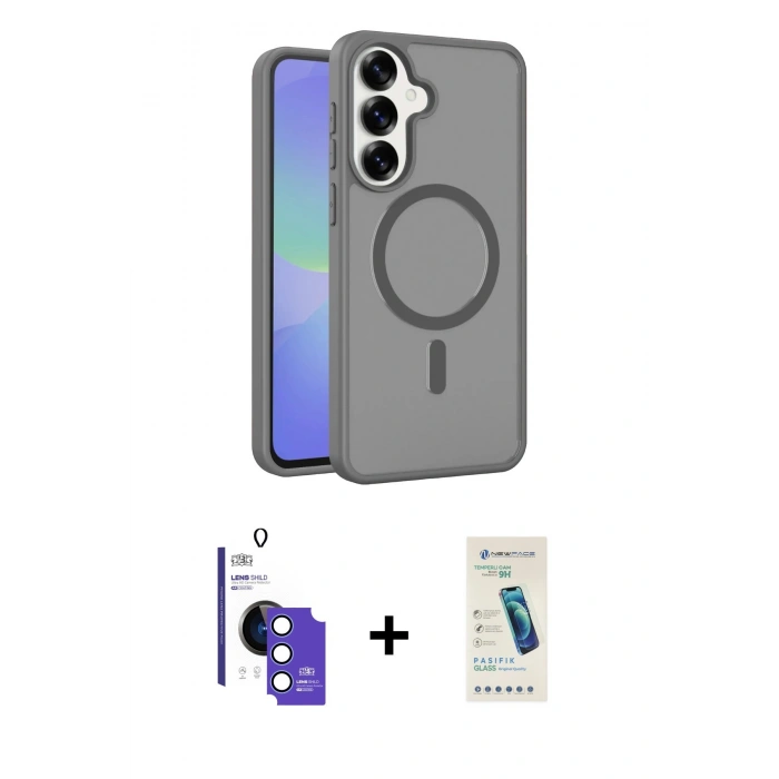 MARSİLYAN™- Galaxy S26 Kılıf Siluet Minimal Prime - Şeffaf Pasifik Cam Ekran Koruyucu + Bilvis Titan Kamera Lens - MI