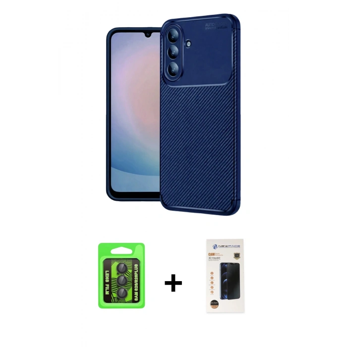 MARSİLYAN™- Galaxy S26 Plus Kılıf Eksen Form Prime - Siyah 3D Antistatik Hayalet Cam Ekran Koruyucu + Siyah Raze Metal Kamera Lens